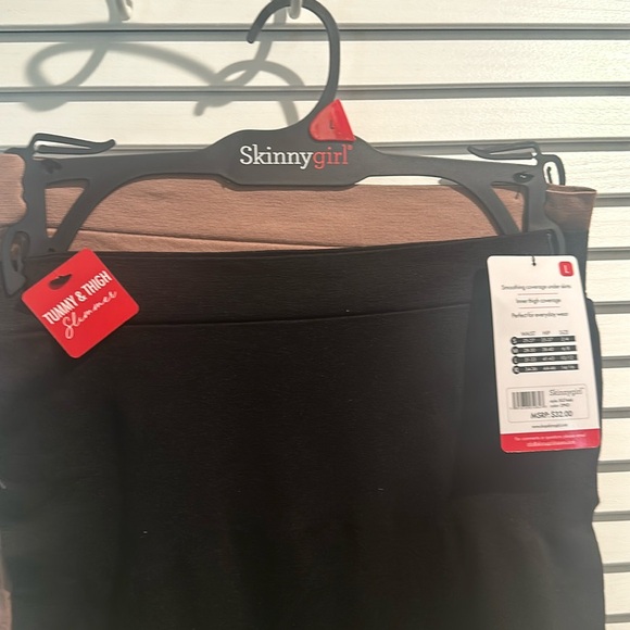 NWT Skinny Girl  (2) piece black & brown Shapers & Smoothers Slip Shorts. - Picture 2 of 4